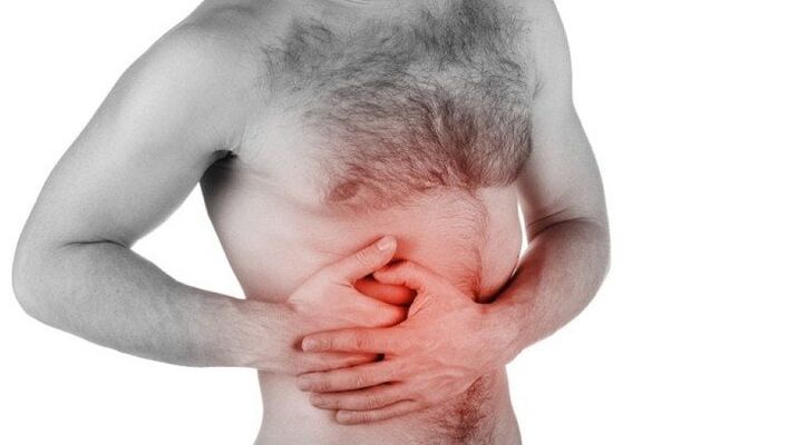 pain in the internal organs that spreads to the lower back